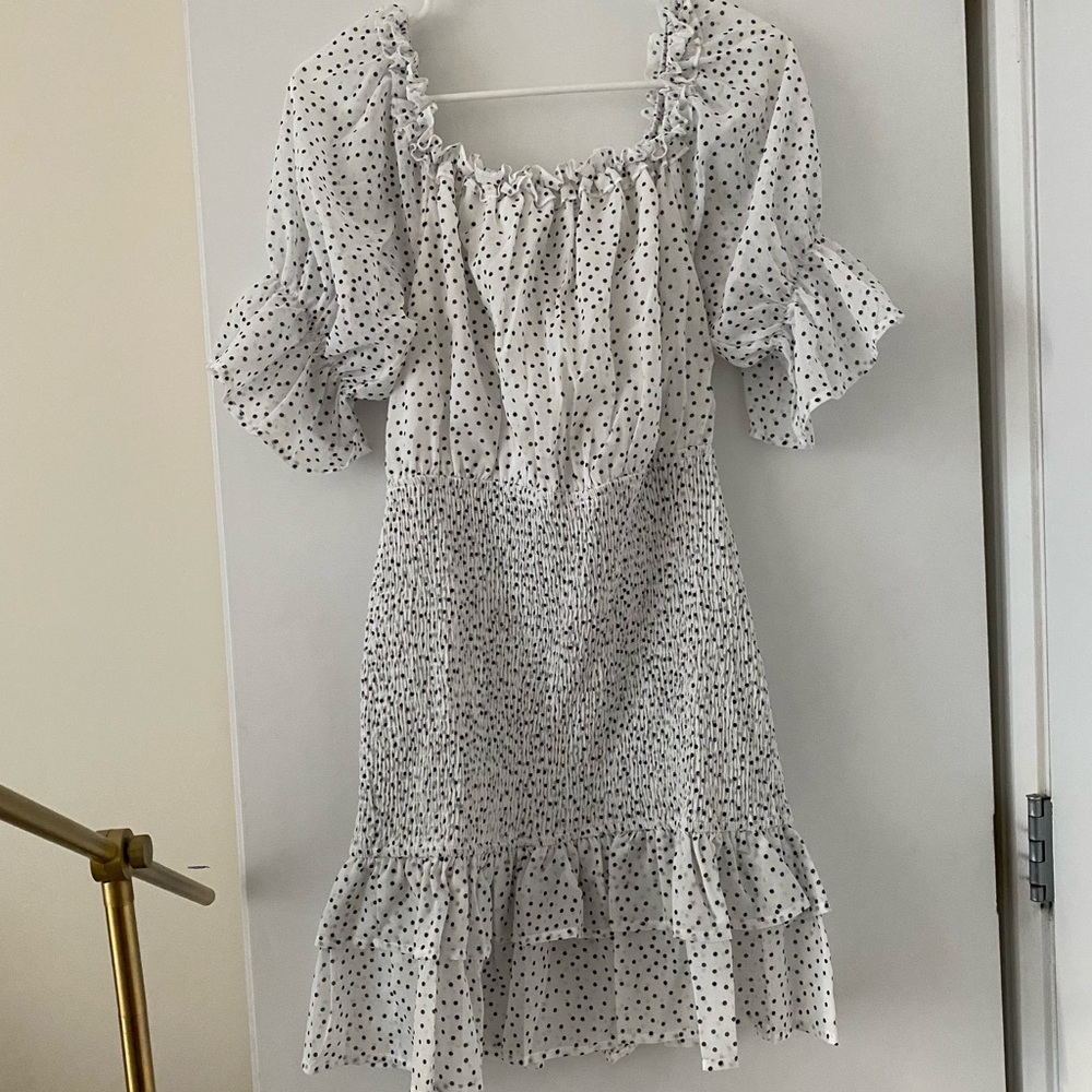 Petal & Pup Polka Dot White Dress